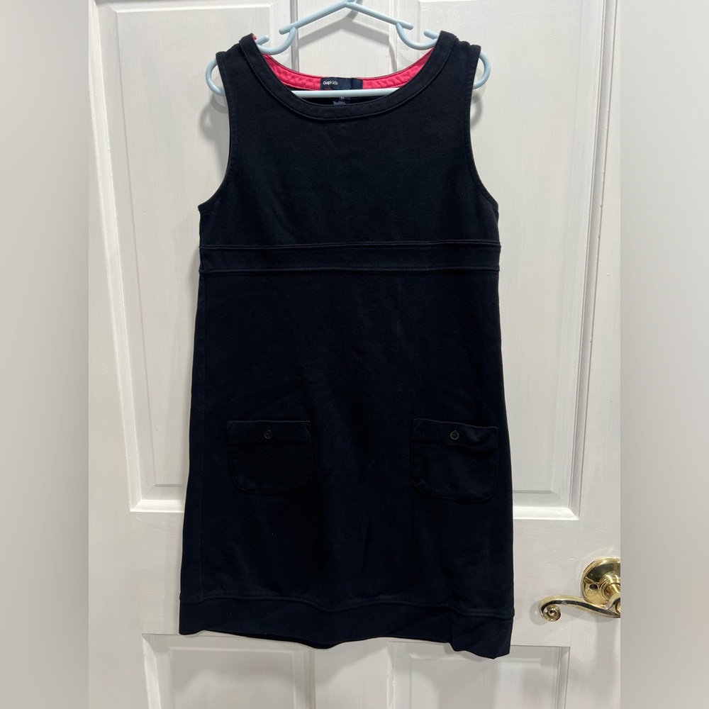 GAP KIDS Black Sleeveless Front Pockets Scoop Neck Tank Dress SIZE 8 Pre Loved